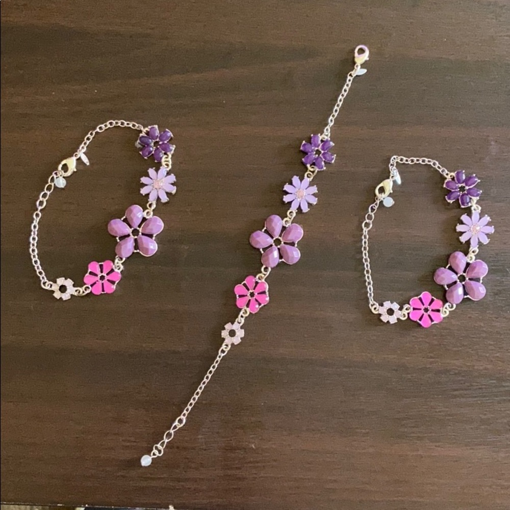 Three silver bracelets
